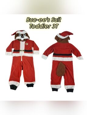 Buc-ee's Toddler 3T Beaver Mascot Buc Union Santa Body Suit Costume Pajamas